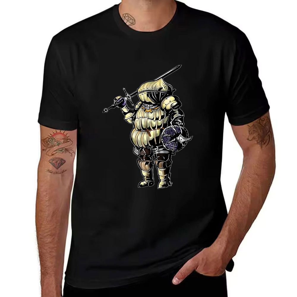 Retro Knight Gaming - Мужская хлопковая футболка с коротким рукавом